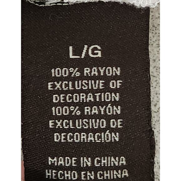 Fever White Orange Tie Dye Embroidered Top Large Banded Waist Lightweight - Picture 5 of 5